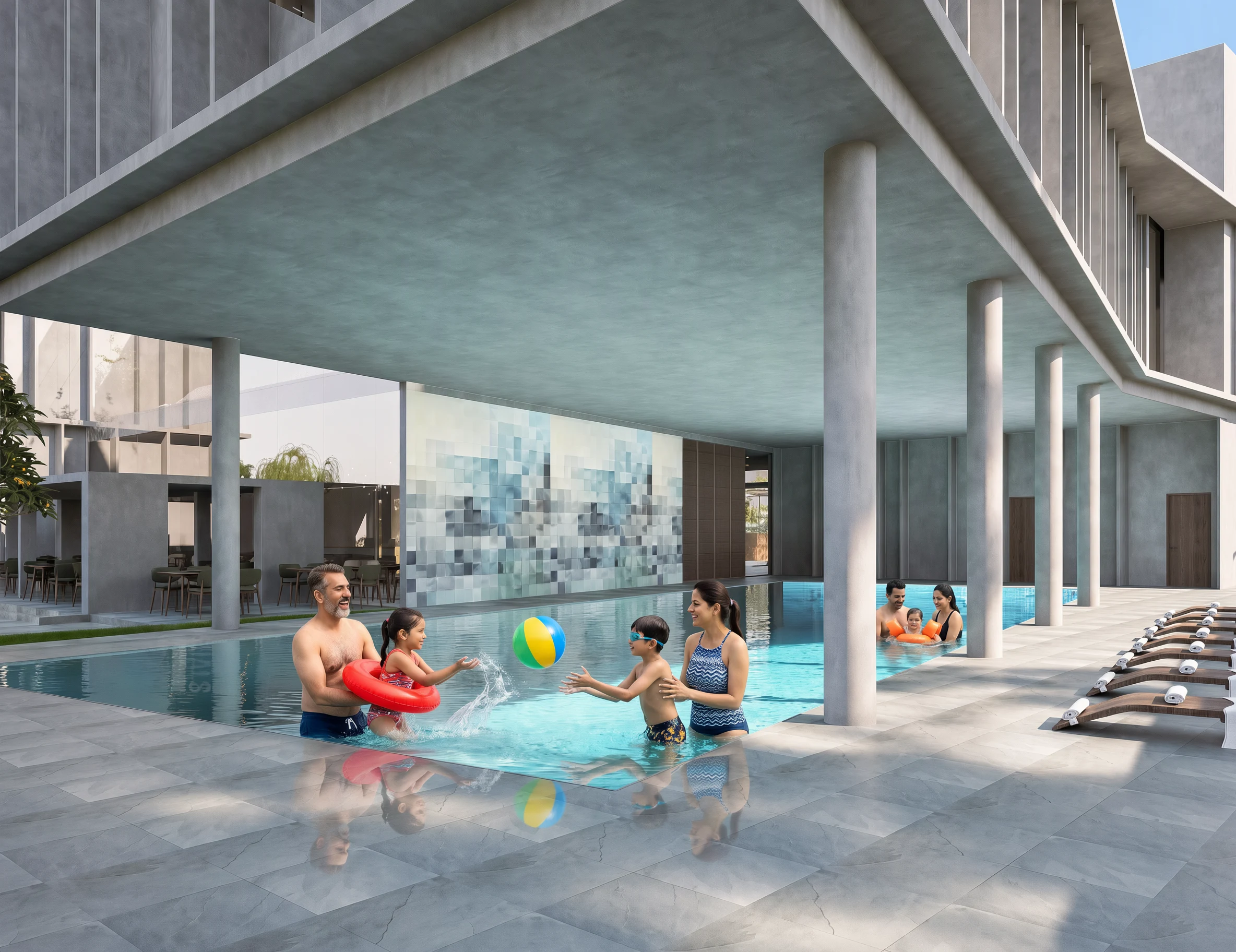 Family Swimming Pool Deck